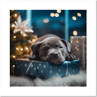 Staffy Christmas Gift Posters and Art